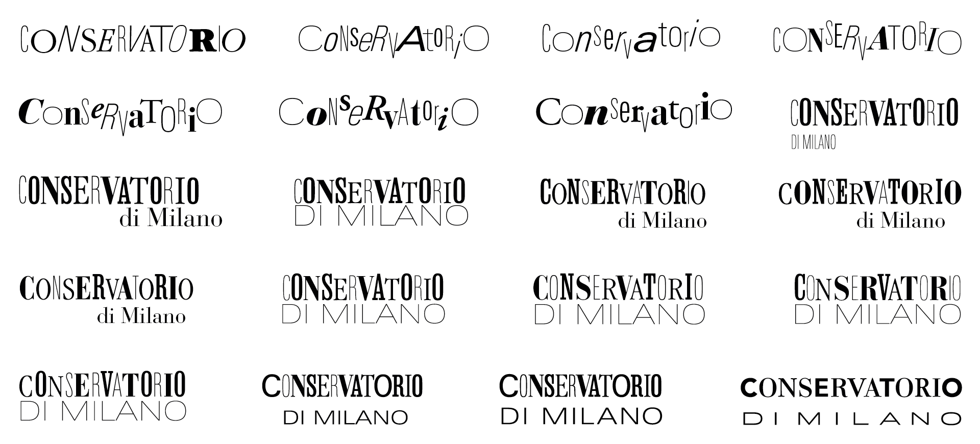 conservatorio step di progettazione del logotipo